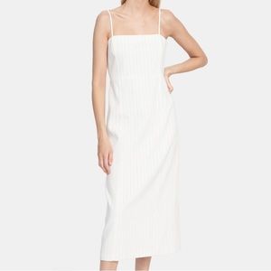 Theory White Pinstripe Midi Dress size 00